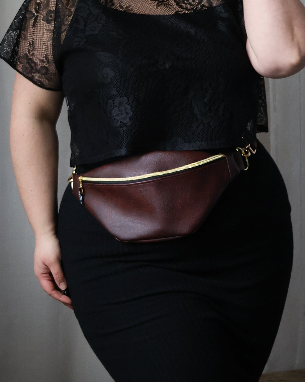 EMILIA-vyölaukku, ylijäämä keinonahka, ruskea