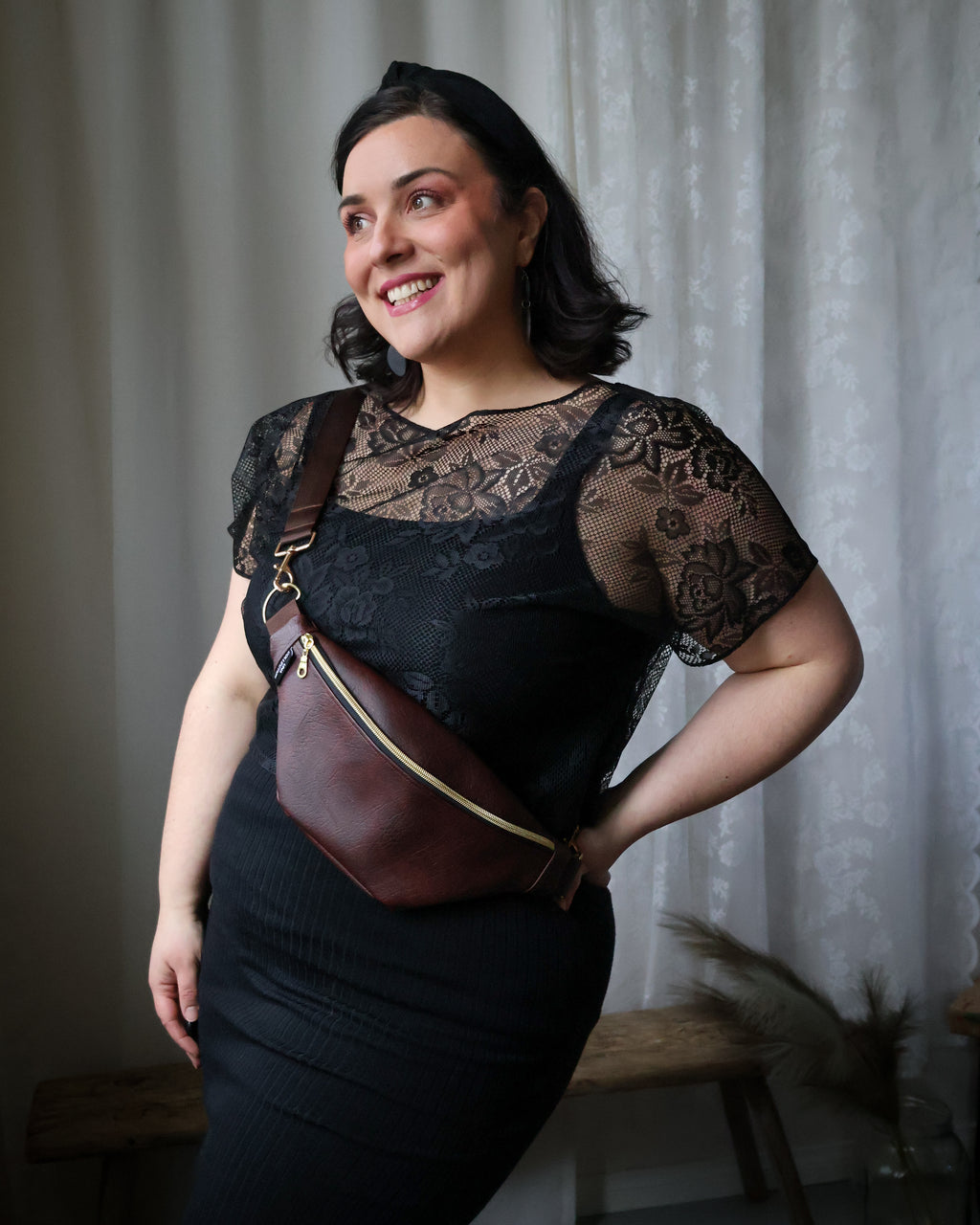 EMILIA-vyölaukku, ylijäämä keinonahka, ruskea