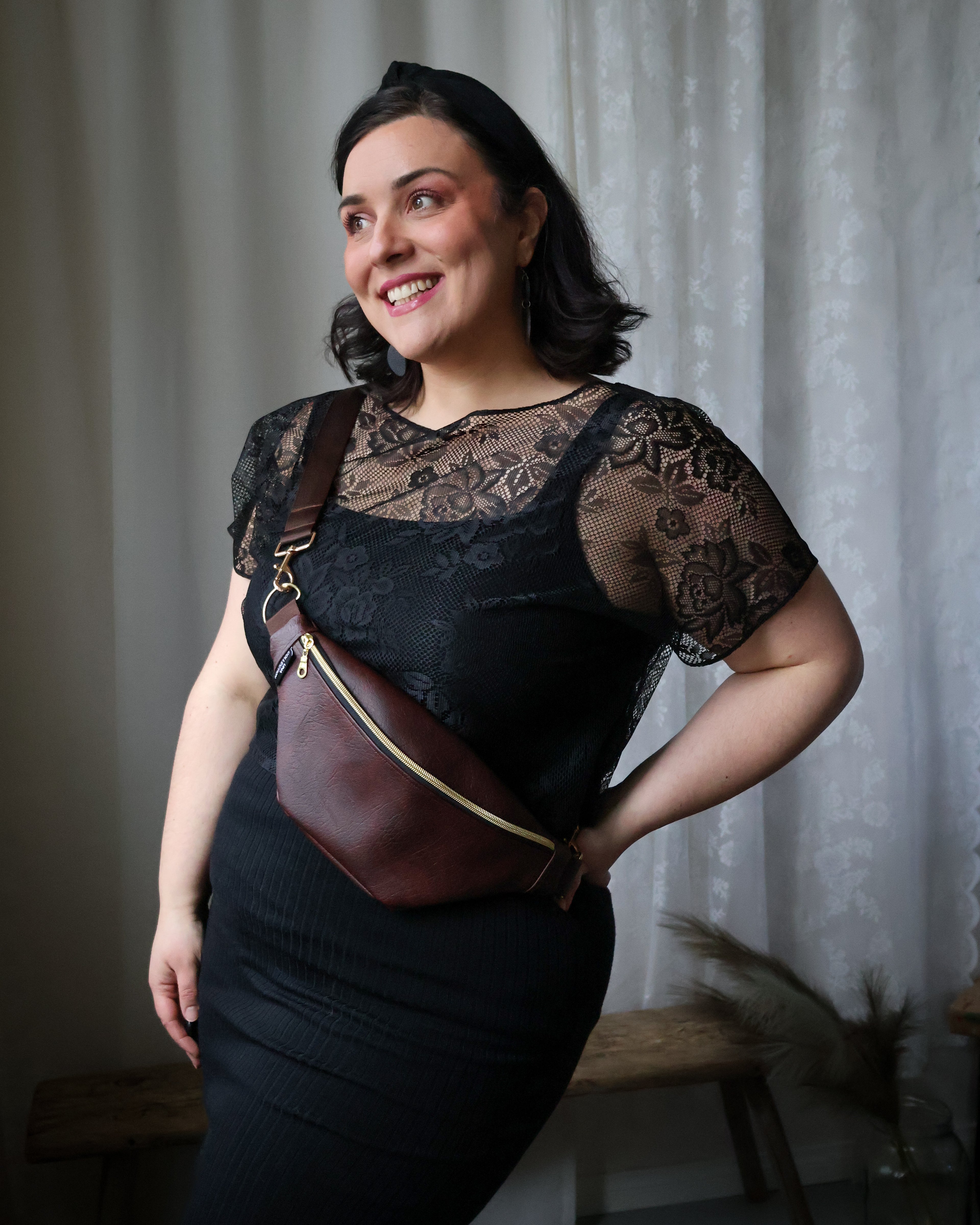 EMILIA-vyölaukku, ylijäämä keinonahka, ruskea